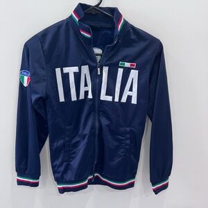 Boys Italia Embroidered Zip Up Sweater
